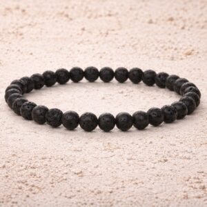Lavastein Armband schwarz Natur