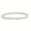 Weisser Mondstein Armband Elegant – schimmerndes Armband aus echten Mondstein-Perlen mit elastischem Band