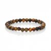 Tigerauge Armband – Armband aus echten Tigeraugen-Steinen mit elastischem Band, gold-braun schimmernd