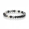 Zebra Jaspis Armband – Armband aus natürlichen Zebra-Jaspis-Perlen mit einzigartigem Schwarz-Weiss-Muster
