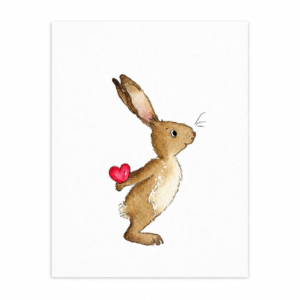 Grusskarte "Hase mit Herz"