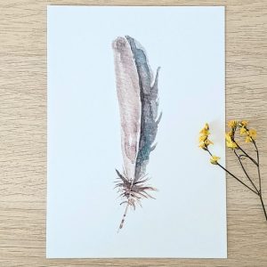 Grusskarte Feder – minimalistische Karte mit feinem Feder-Motiv auf nachhaltigem FSC-zertifiziertem Bio-Top-Papier
