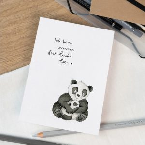 Grusskarte – Pandas