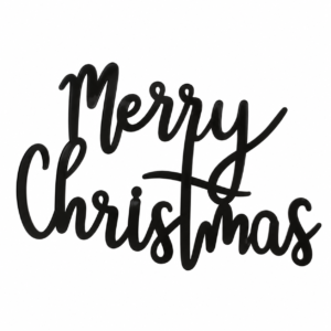 Holzschriftzug "Merry Christmas" Schwarz