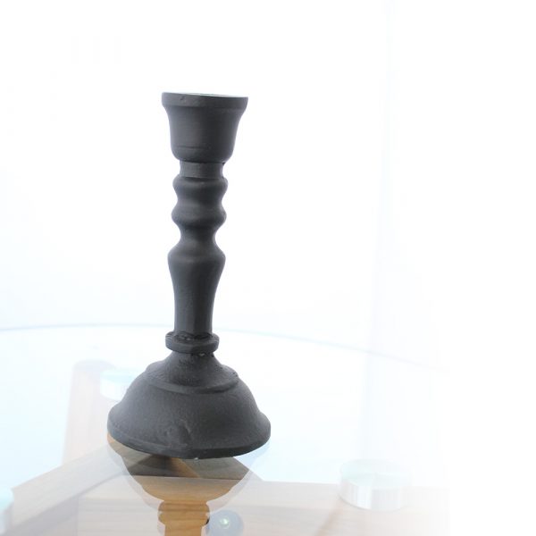 Kerzenständer Klein – schlichter schwarzer Metall-Kerzenhalter, stabil und elegant für Tisch oder Kommode