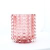 Windlicht Rosé – edles dunkelrosa Glaswindlicht mit genoppter Struktur und warmem Schattenspiel