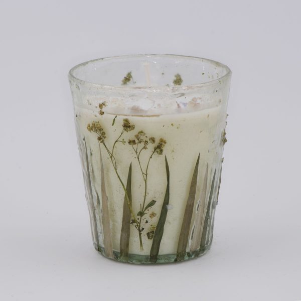 Duftkerze im Glas Sonnenhauch – handgefertigte Kerze aus Raps-Kokos-Wachs mit Duft von Zitrone und Lavendel