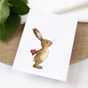 Grusskarte "Hase mit Herz"